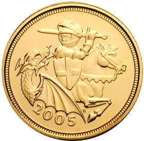 Half Sovereign Reverse Image minted in UNITED KINGDOM in 2005 (1953-up  -  Elizabeth II - Sovereign)  - The Coin Database