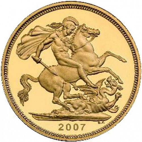 Half Sovereign Reverse Image minted in UNITED KINGDOM in 2007 (1953-up  -  Elizabeth II - Sovereign)  - The Coin Database