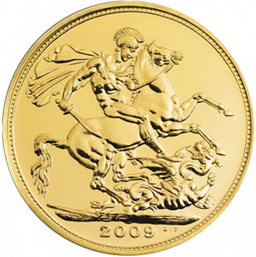 Half Sovereign Reverse Image minted in UNITED KINGDOM in 2009 (1953-up  -  Elizabeth II - Sovereign)  - The Coin Database