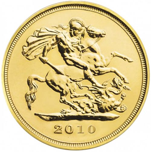Half Sovereign Reverse Image minted in UNITED KINGDOM in 2010 (1953-up  -  Elizabeth II - Sovereign)  - The Coin Database