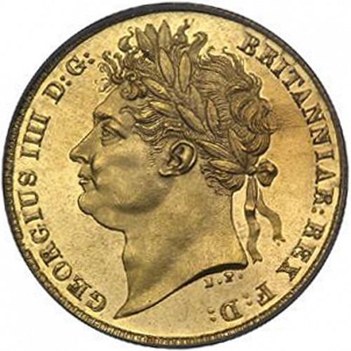 Half Sovereign Obverse Image minted in UNITED KINGDOM in 1823 (1820-30 - George IV)  - The Coin Database