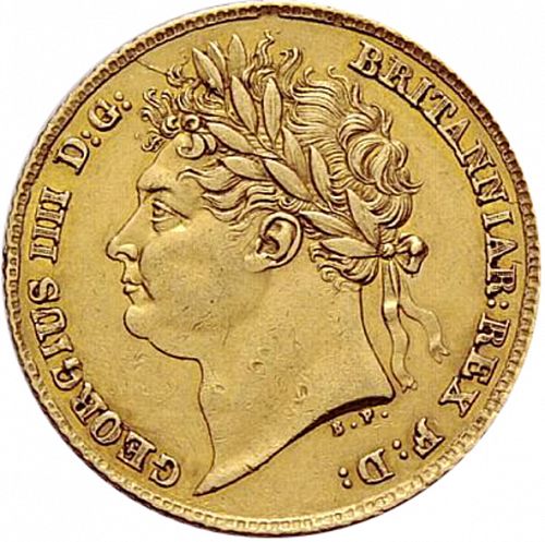 Half Sovereign Obverse Image minted in UNITED KINGDOM in 1824 (1820-30 - George IV)  - The Coin Database