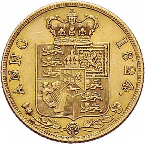 Half Sovereign Reverse Image minted in UNITED KINGDOM in 1824 (1820-30 - George IV)  - The Coin Database