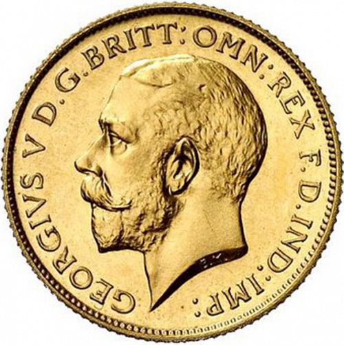 Half Sovereign Obverse Image minted in UNITED KINGDOM in 1911 (1910-36  -  George V)  - The Coin Database