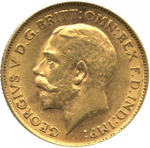 Half Sovereign Obverse Image minted in UNITED KINGDOM in 1912 (1910-36  -  George V)  - The Coin Database
