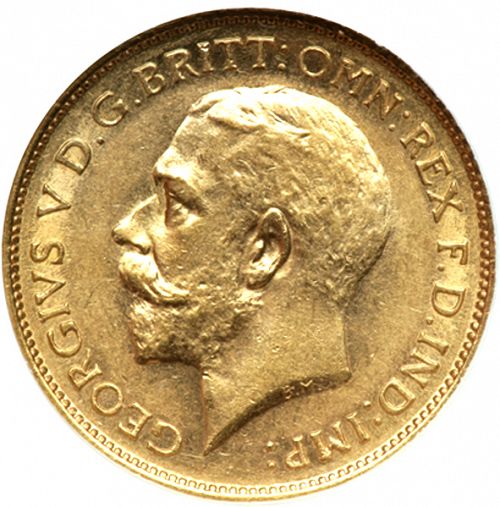 Half Sovereign Obverse Image minted in UNITED KINGDOM in 1912S (1910-36  -  George V)  - The Coin Database