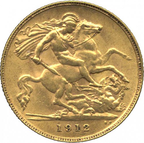 Half Sovereign Reverse Image minted in UNITED KINGDOM in 1912 (1910-36  -  George V)  - The Coin Database