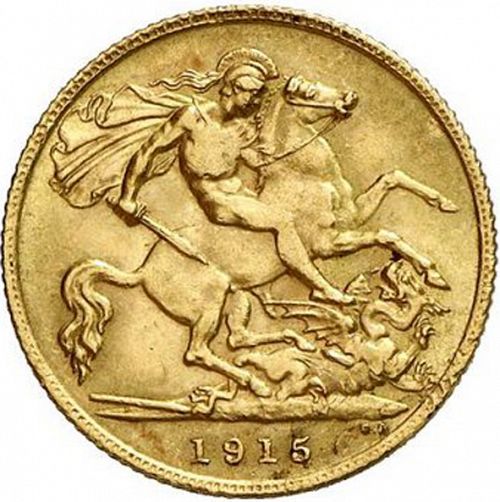 Half Sovereign Reverse Image minted in UNITED KINGDOM in 1915 (1910-36  -  George V)  - The Coin Database