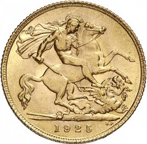 Half Sovereign Reverse Image minted in UNITED KINGDOM in 1925SA (1910-36  -  George V)  - The Coin Database