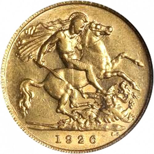 Half Sovereign Reverse Image minted in UNITED KINGDOM in 1926SA (1910-36  -  George V)  - The Coin Database
