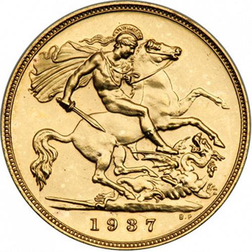 Half Sovereign Reverse Image minted in UNITED KINGDOM in 1937 (1937-52 - George VI)  - The Coin Database