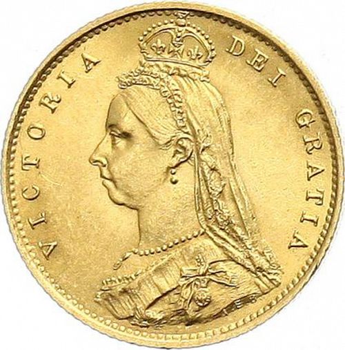 Half Sovereign Obverse Image minted in UNITED KINGDOM in 1887 (1837-01  -  Victoria)  - The Coin Database