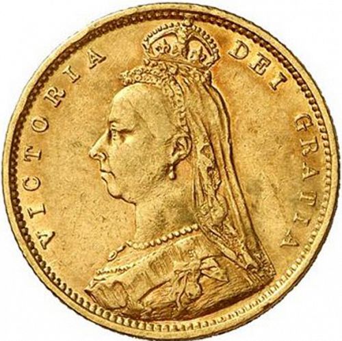 Half Sovereign Obverse Image minted in UNITED KINGDOM in 1887 (1837-01  -  Victoria)  - The Coin Database