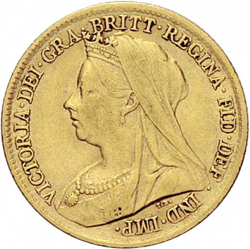 Half Sovereign Obverse Image minted in UNITED KINGDOM in 1898 (1837-01  -  Victoria)  - The Coin Database