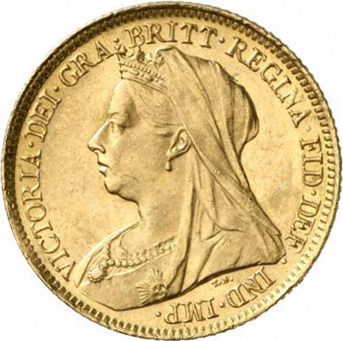 Half Sovereign Obverse Image minted in UNITED KINGDOM in 1901 (1837-01  -  Victoria)  - The Coin Database