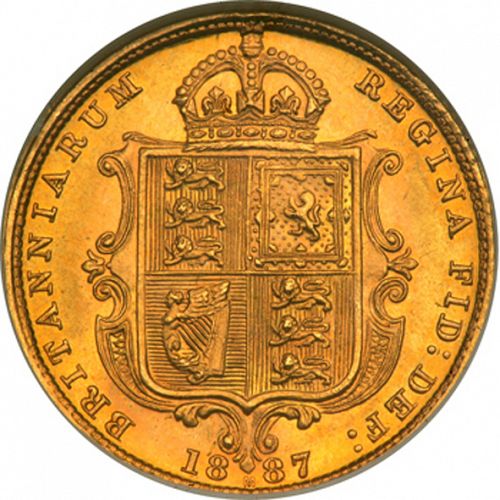Half Sovereign Reverse Image minted in UNITED KINGDOM in 1887M (1837-01  -  Victoria)  - The Coin Database