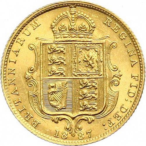 Half Sovereign Reverse Image minted in UNITED KINGDOM in 1887 (1837-01  -  Victoria)  - The Coin Database