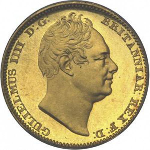 Half Sovereign Obverse Image minted in UNITED KINGDOM in 1831 (1830-37 - William IV)  - The Coin Database
