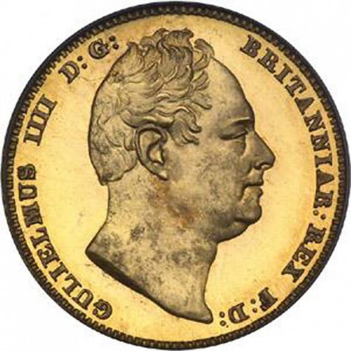 Half Sovereign Obverse Image minted in UNITED KINGDOM in 1837 (1830-37 - William IV)  - The Coin Database