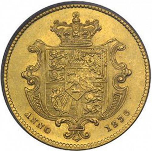 Half Sovereign Reverse Image minted in UNITED KINGDOM in 1836 (1830-37 - William IV)  - The Coin Database