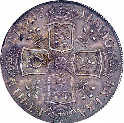 Halfcrown Reverse Image minted in UNITED KINGDOM in 1704 (1701-14 - Anne)  - The Coin Database
