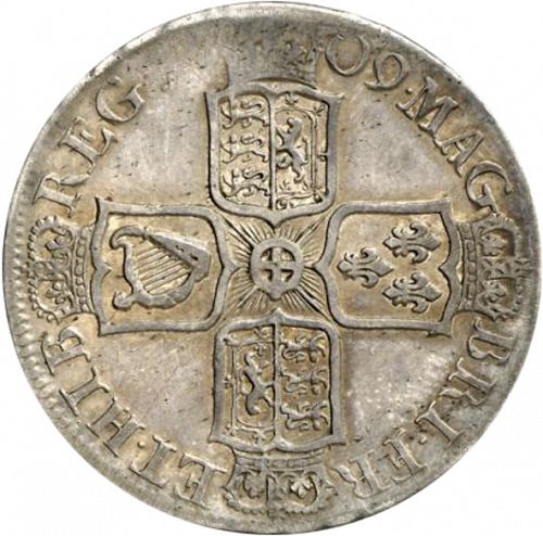 Halfcrown Reverse Image minted in UNITED KINGDOM in 1709 (1701-14 - Anne)  - The Coin Database