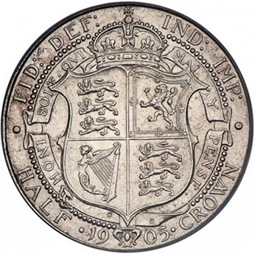 Halfcrown Reverse Image minted in UNITED KINGDOM in 1905 (1902-10 - Edward VII)  - The Coin Database
