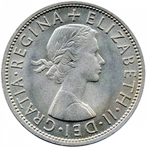 Halfcrown Obverse Image minted in UNITED KINGDOM in 1958 (1953-70  -  Elizabeth II)  - The Coin Database