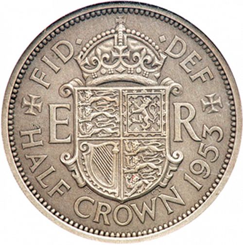 Halfcrown Reverse Image minted in UNITED KINGDOM in 1953 (1953-70  -  Elizabeth II)  - The Coin Database