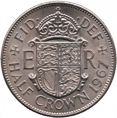 Halfcrown Reverse Image minted in UNITED KINGDOM in 1967 (1953-70  -  Elizabeth II)  - The Coin Database