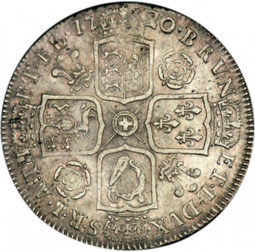 Halfcrown Reverse Image minted in UNITED KINGDOM in 1720 (1714-27 - George I)  - The Coin Database