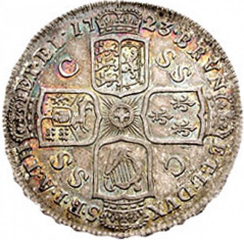 Halfcrown Reverse Image minted in UNITED KINGDOM in 1723 (1714-27 - George I)  - The Coin Database