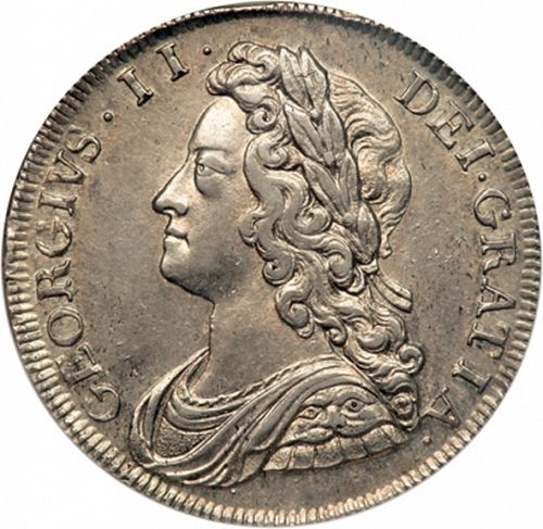 Halfcrown Obverse Image minted in UNITED KINGDOM in 1731 (1727-60 - George II)  - The Coin Database