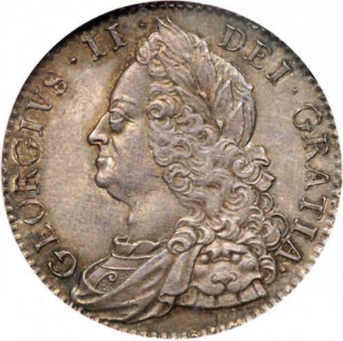 Halfcrown Obverse Image minted in UNITED KINGDOM in 1751 (1727-60 - George II)  - The Coin Database