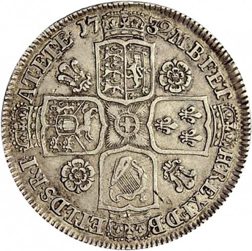 Halfcrown Reverse Image minted in UNITED KINGDOM in 1732 (1727-60 - George II)  - The Coin Database