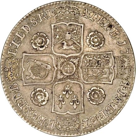 Halfcrown Reverse Image minted in UNITED KINGDOM in 1741 (1727-60 - George II)  - The Coin Database