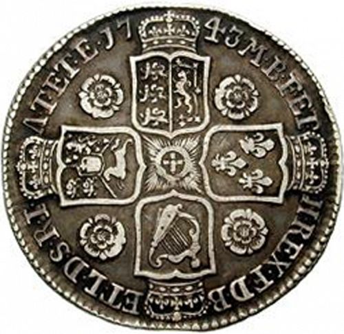 Halfcrown Reverse Image minted in UNITED KINGDOM in 1743 (1727-60 - George II)  - The Coin Database