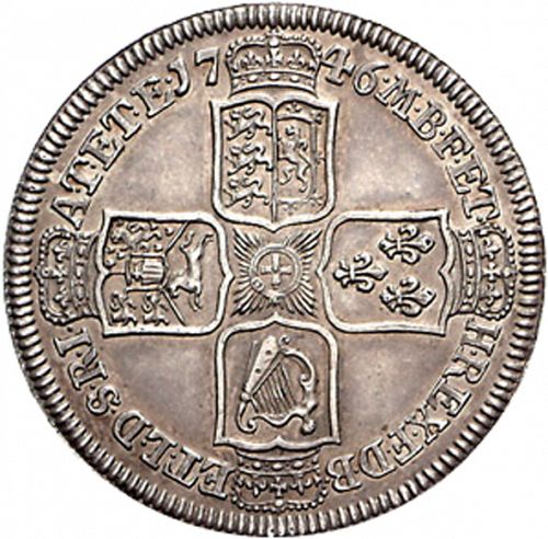 Halfcrown Reverse Image minted in UNITED KINGDOM in 1746 (1727-60 - George II)  - The Coin Database