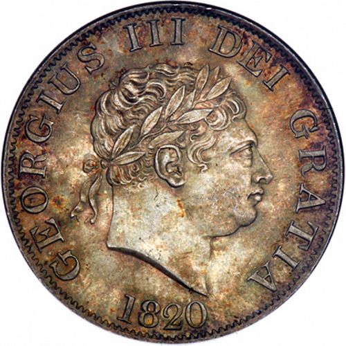 Halfcrown Obverse Image minted in UNITED KINGDOM in 1820 (1760-20 - George III - New coinage)  - The Coin Database