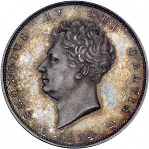 Halfcrown Obverse Image minted in UNITED KINGDOM in 1824 (1820-30 - George IV)  - The Coin Database