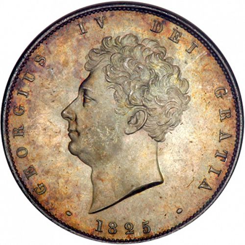 Halfcrown Obverse Image minted in UNITED KINGDOM in 1825 (1820-30 - George IV)  - The Coin Database