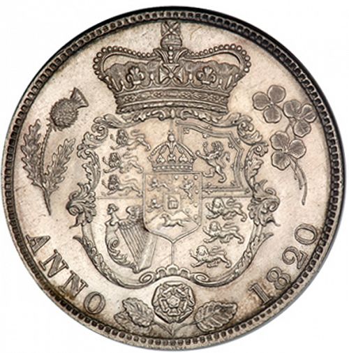 Halfcrown Reverse Image minted in UNITED KINGDOM in 1820 (1820-30 - George IV)  - The Coin Database