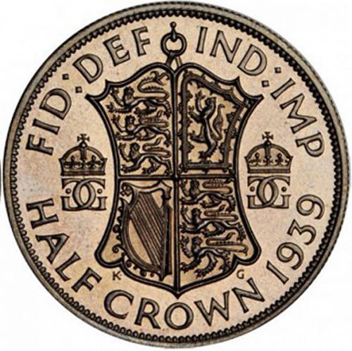 Halfcrown Reverse Image minted in UNITED KINGDOM in 1939 (1937-52 - George VI)  - The Coin Database