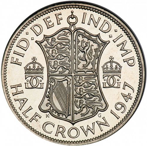 Halfcrown Reverse Image minted in UNITED KINGDOM in 1947 (1937-52 - George VI)  - The Coin Database