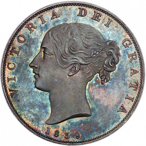 Halfcrown Obverse Image minted in UNITED KINGDOM in 1839 (1837-01  -  Victoria)  - The Coin Database