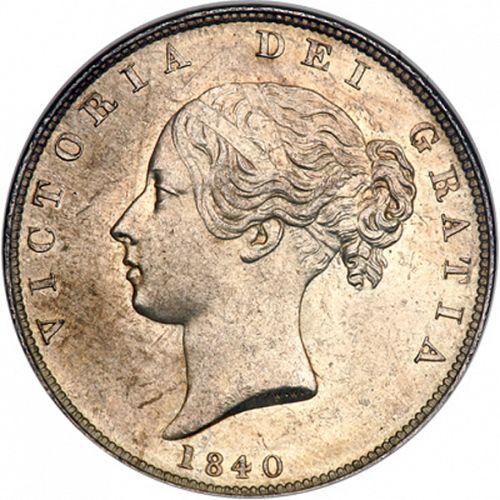 Halfcrown Obverse Image minted in UNITED KINGDOM in 1840 (1837-01  -  Victoria)  - The Coin Database