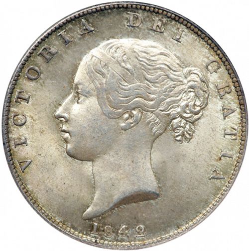 Halfcrown Obverse Image minted in UNITED KINGDOM in 1842 (1837-01  -  Victoria)  - The Coin Database