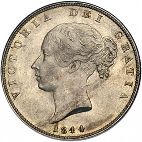 Halfcrown Obverse Image minted in UNITED KINGDOM in 1844 (1837-01  -  Victoria)  - The Coin Database