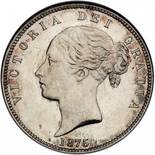 Halfcrown Obverse Image minted in UNITED KINGDOM in 1875 (1837-01  -  Victoria)  - The Coin Database