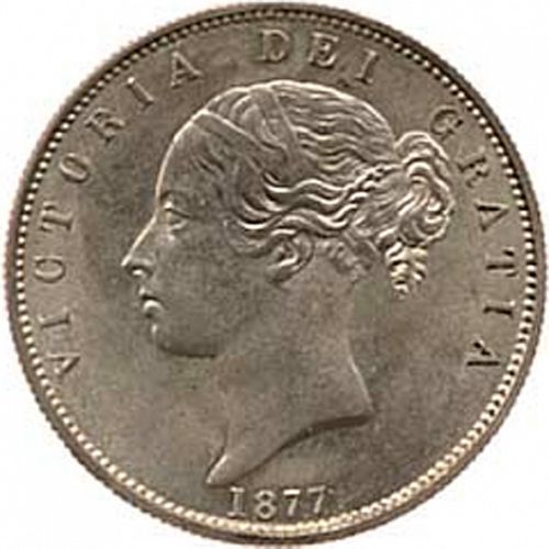 Halfcrown Obverse Image minted in UNITED KINGDOM in 1877 (1837-01  -  Victoria)  - The Coin Database